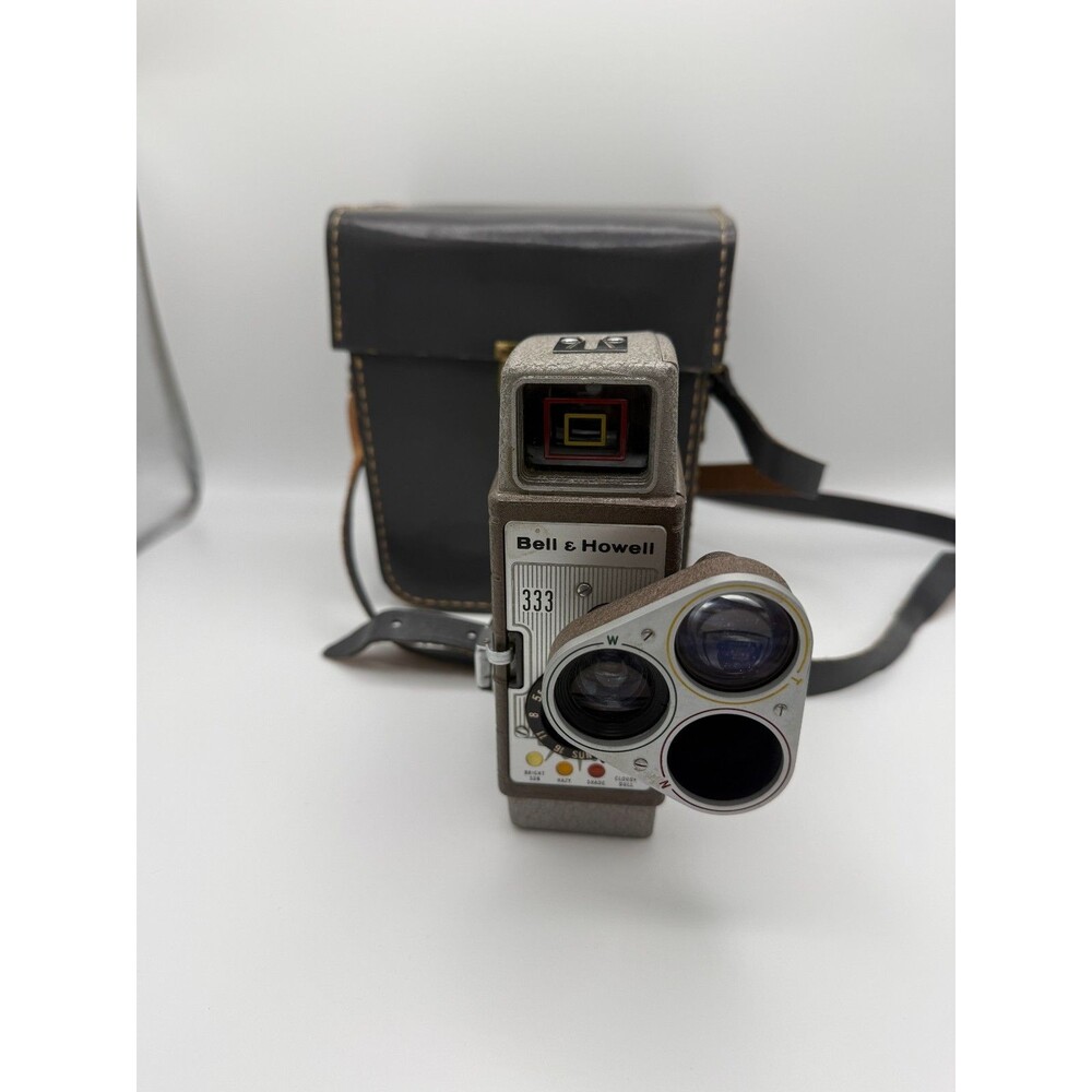 Vintage Bell & Howell 333 8mm Movie Film Camera With Case Not Tested